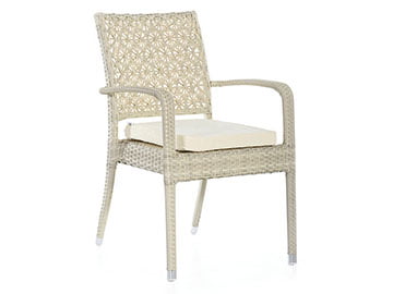 Milky Sentetik Rattan Sandalye